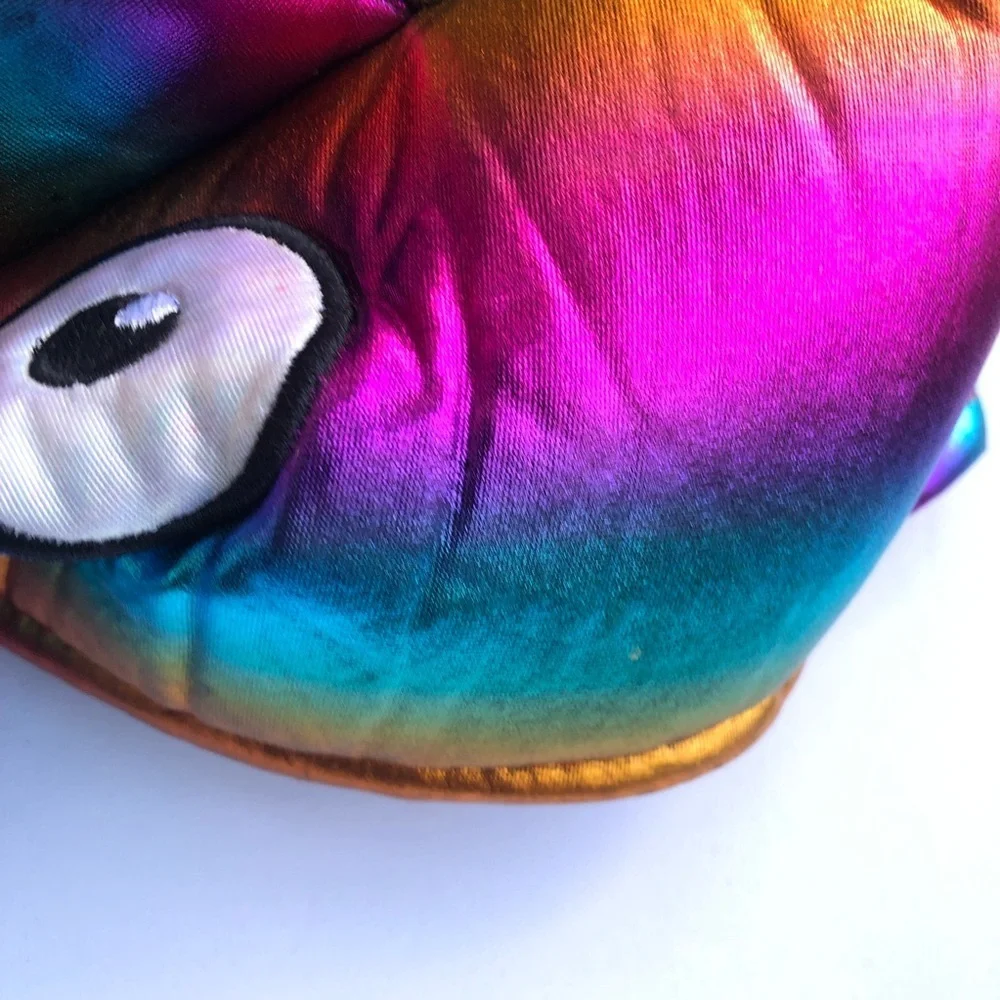 Horned iguana metallic rainbow dog Halloween costume L
